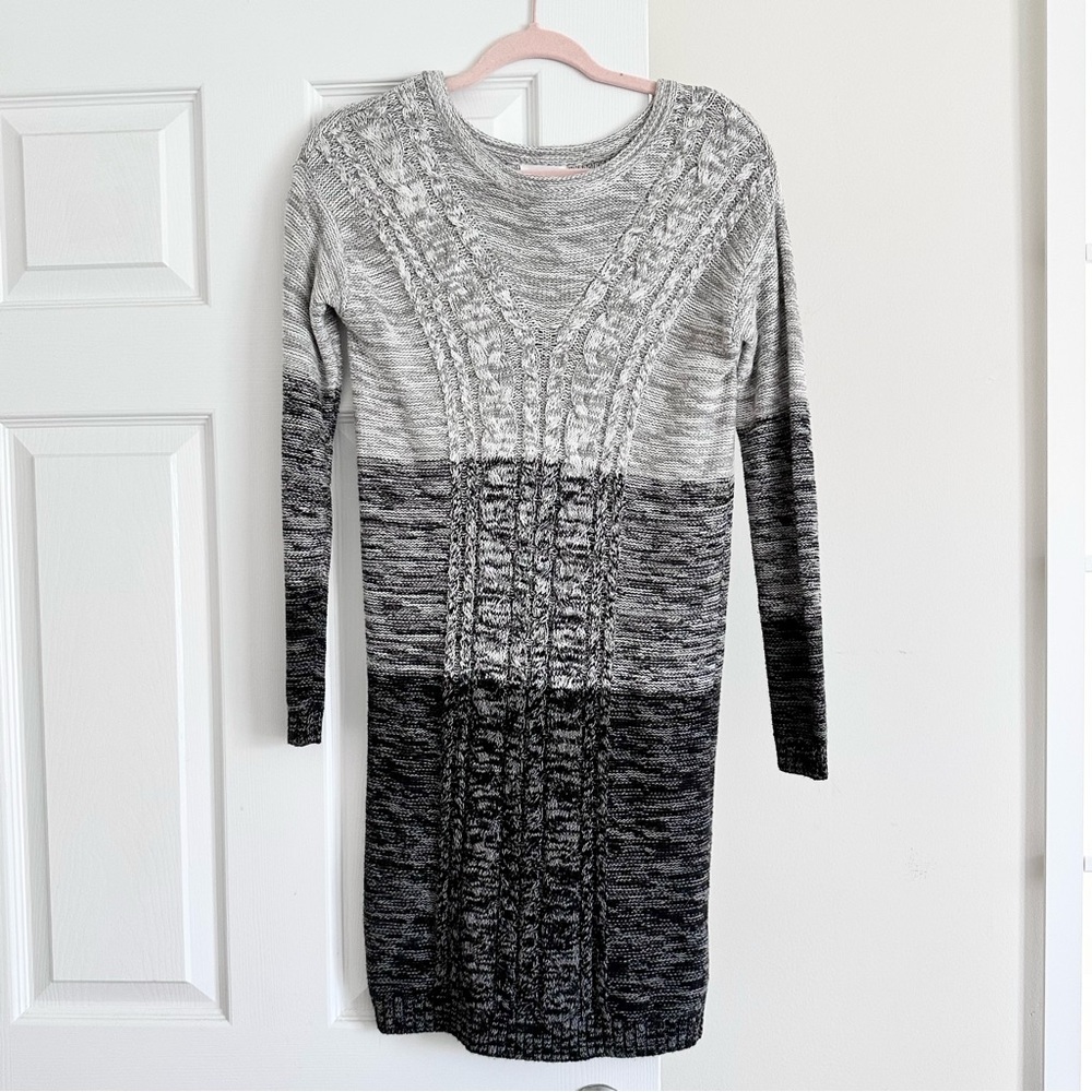 Old Navy Ombré Colorblock Cable Knit Sweater Dress